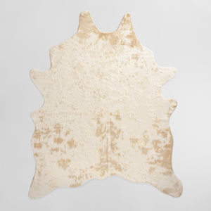 Gold Printed Faux Cowhide Area Rug 5' x 6'7"